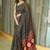Black ethnic motifs mirror work heavy work saree