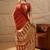 Rust rust crepe ethnic printed party wear saree with matching blouse