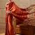 Rust rust crepe ethnic printed party wear saree with matching blouse