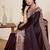 Brown woven design saree with unstitched blouse piece