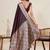 Brown woven design saree with unstitched blouse piece