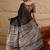 Black black printed  block print sarees