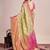 Sea green woven design saree with unstitched blouse piece