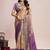 Beige woven design saree with unstitched blouse piece