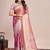 Pink woven design saree with unstitched blouse piece