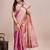 Pink woven design saree with unstitched blouse piece