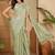 Lime beads and stones poly chiffon designer saree