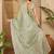 Lime beads and stones poly chiffon designer saree