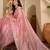 Pink embellished sequinned tissue heavy work saree