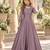 Mauve silk blend readymade anarkali suit with embroidery work