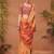 Orange printed saree with matching blouse