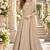 Beige silk blend readymade anarkali suit with embroidery work