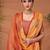 Orange printed saree with matching blouse