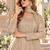 Beige silk blend readymade anarkali suit with embroidery work