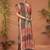 Grey floral printed zari block print saree