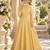 Yellow silk blend readymade anarkali suit with embroidery work