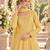 Yellow silk blend readymade anarkali suit with embroidery work