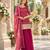 Magenta shimmer readymade suit with embroidery work