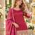 Magenta shimmer readymade suit with embroidery work