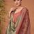 Grey floral printed zari block print saree