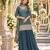 Teal shimmer readymade suit with embroidery work