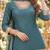 Teal shimmer readymade suit with embroidery work