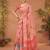 Pink printed saree with matching blouse