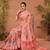 Pink printed saree with matching blouse