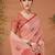 Pink printed saree with matching blouse