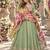 Sage viscose readymade anarkali suit with embroidery work
