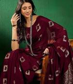 Magenta geometric woven design banarasi saree