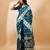 Teal striped woven design tie & dye banarasi saree