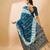 Teal striped woven design tie & dye banarasi saree