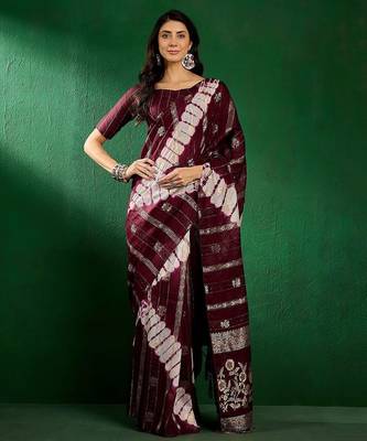 Burgundy burgundy ethnic motifs woven designed zari sarees 2