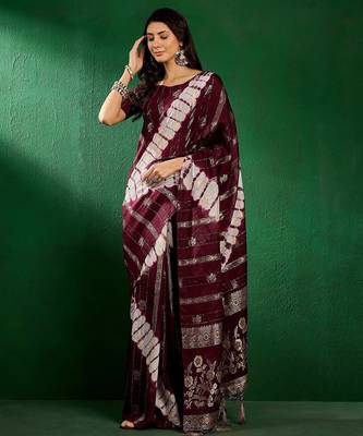 Burgundy burgundy ethnic motifs woven designed zari sarees 3