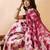 Red striped woven design tie & dye banarasi saree