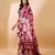 Red striped woven design tie & dye banarasi saree