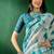 Teal teal blue ethnic motifs woven designed zari sarees