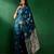 Teal ethnic motifs zari designer banarasi saree