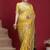 Yellow woven design zari banarasi fastive saree with matching blouse