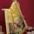 Yellow woven design zari banarasi fastive saree with matching blouse