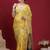 Yellow woven design zari banarasi fastive saree with matching blouse