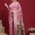 Pink woven design zari banarasi fastive saree with matching blouse