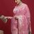Pink woven design zari banarasi fastive saree with matching blouse