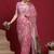 Pink woven design zari banarasi fastive saree with matching blouse