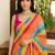Multicolor leheriya beads and stones  georgette leheriya saree
