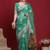 Teal woven design zari banarasi fastive saree with matching blouse