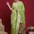 Green woven design zari banarasi fastive saree with matching blouse