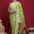 Green woven design zari banarasi fastive saree with matching blouse
