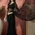 Black embroidered net saree with unstitched blouse
